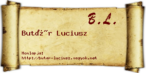 Butár Luciusz névjegykártya