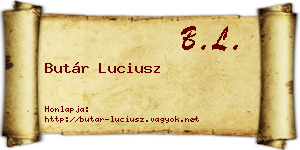 Butár Luciusz névjegykártya