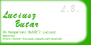 luciusz butar business card